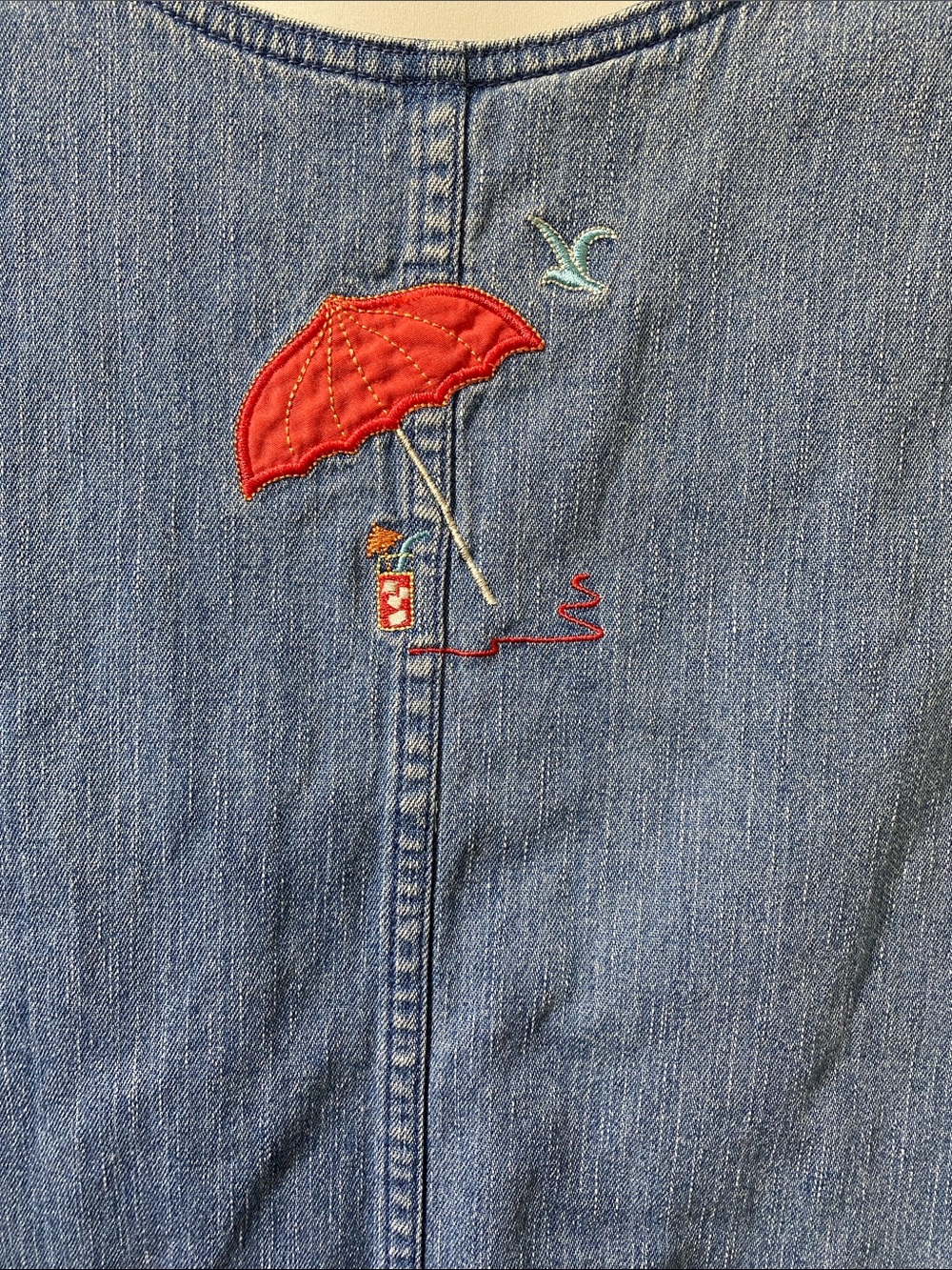 Christopher & Banks Light Blue Denim Zip-Front dress - Picture 5 of 8